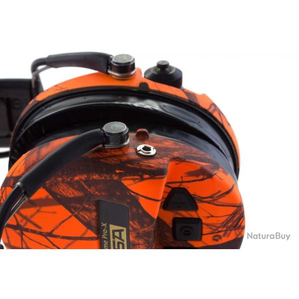 CASQUE DE PROTECTION AUDITIF SORDIN AMPLIFIE MSA SUPREME PRO X LED CAMO ORANGE