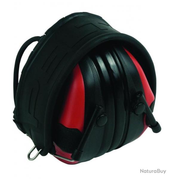 CASQUE PELTOR SPORTAC ANTI-BRUIT COQUILLES NOIRES / ROUGES