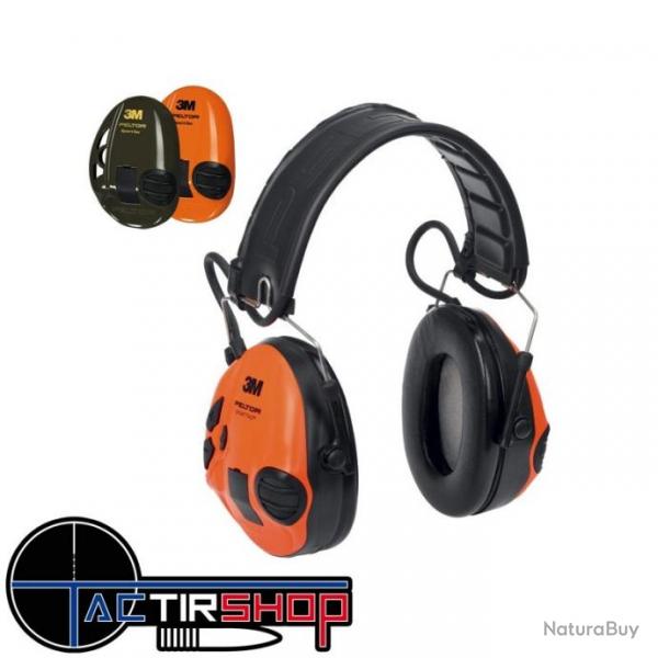 Casque lectronique 3M PELTOR SportTac Coques Vertes/Oranges