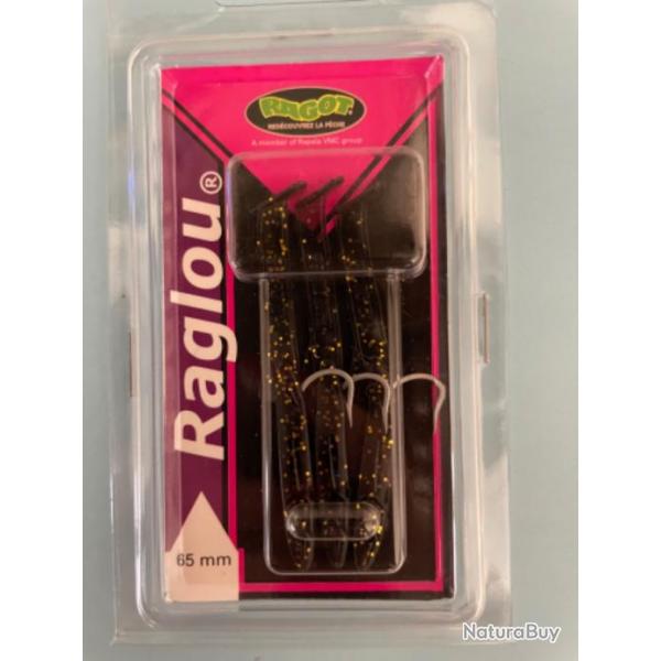 Leurres Raglou - 5 pices - 7 cm - Noir et or - Perche, sandre, brochet, black bass