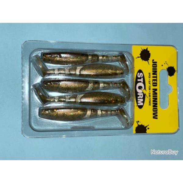 Leurre de pche Storm Jointed Minnow avec action de nage naturelle et attractive