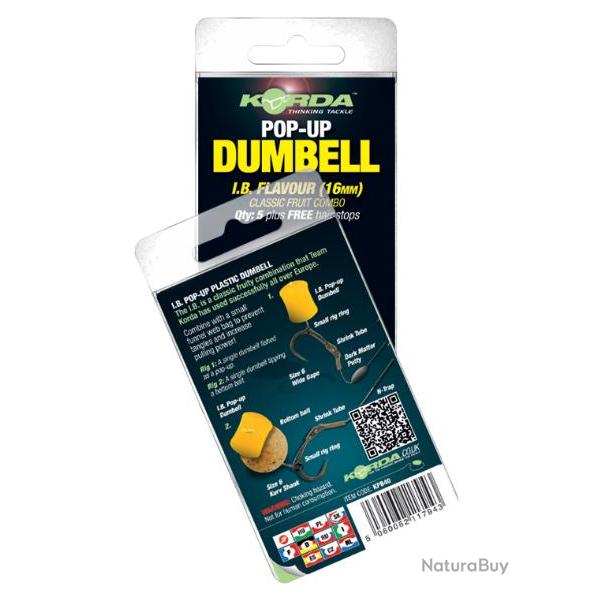 KORDA POP-UP DUMBELL IB FLAVOUR YELLOW KORDA 16 mm