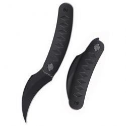 Couteau Cavol Kage Black Titane Handle Lame Acier M390 IKBS Linerlock Etui Cuir CVLC03DW