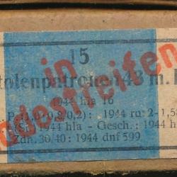 (5947) Une rare boîte complète de 15 sur clips  7,92x33 KURZ, ww2 Allemagne état neuf  hla  1944