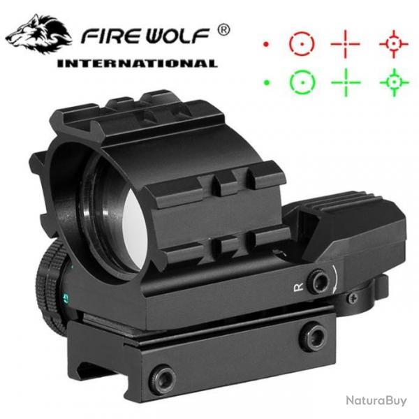 Fire Wolf Viseur Point Holographique 4 Rticules Lumineux -