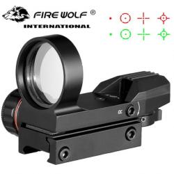 Fire Wolf Viseur Point Rouge 4 Réticules Lumineux -