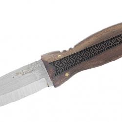 Couteau Condor Bushscot Lame Acier 14C28N Drop Point Manche Noyer Etui Cuir El Salvador CTK104033WSK