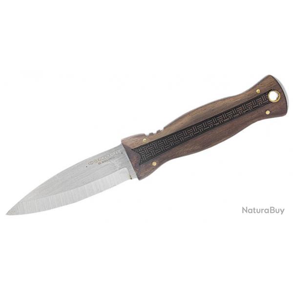 Couteau Condor Bushscot Lame Acier 14C28N Drop Point Manche Noyer Etui Cuir El Salvador CTK104033WSK