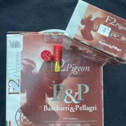 Cartouche BASCHIERI &PELLAGRI F2 PIGEON CAL.12 pack de 100 plomb numéro 4