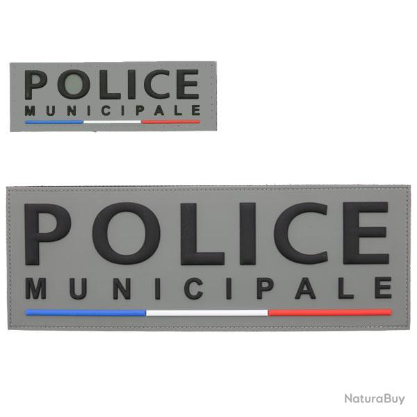 Bande Police Municipale gomme relief grise