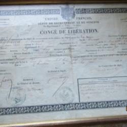 certificat congé libération 1861 Savoie Chambéry second Empire