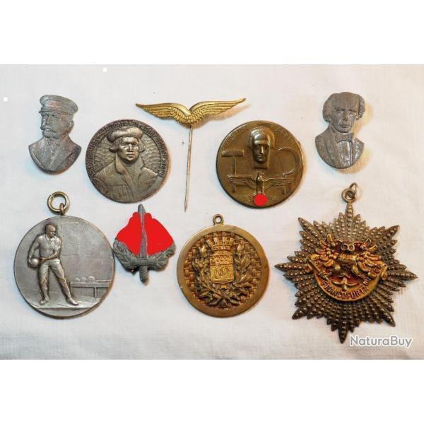 lot d'insignes allemands avec RARE mdaille PARIS - commmoratifs journes allemandes