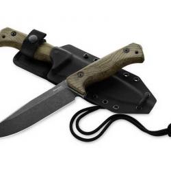 Poignard "T6" K490 blackwash, Manche micarta vert [Lionsteel]