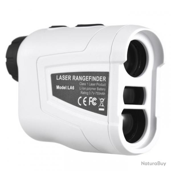 Tlmtre Laser 600m Rechargeable Grossissement 6X Etui Rigide Sport Randonne Chasse Blanc