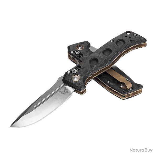 BEN2730-03 Couteau automatique Benchmade Mini Adamas carbone marbr