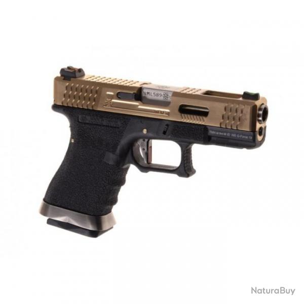 Pistolet WE G19 Gforce Gold Noir GBB- Gaz