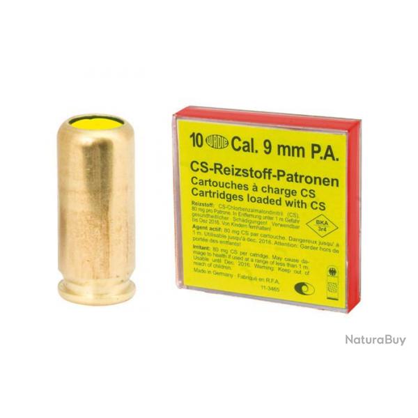 Cartouche  blanc Gaz CS 9mm PAK - WADIE - Boite de 10