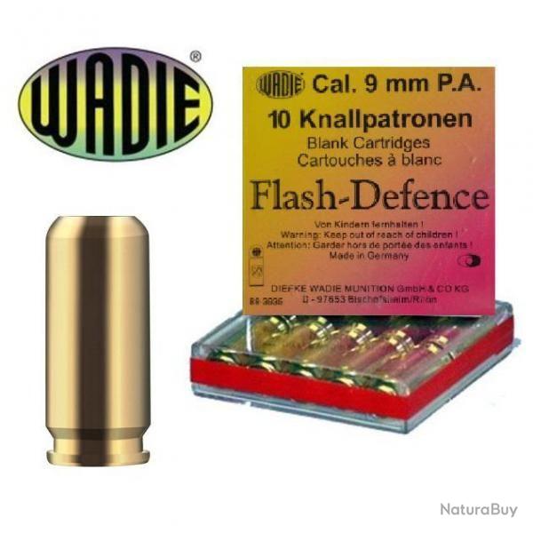 Cartouche  blanc Flamme FLASH DEFENCE 9mm PAK - WADIE - Boite de 10