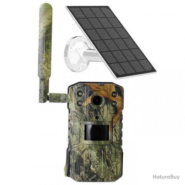 Camra de Chasse 14MP 4G Solaire Impermable PIR Camra Vision Nocturne 30m Dtection Mouvement 20m