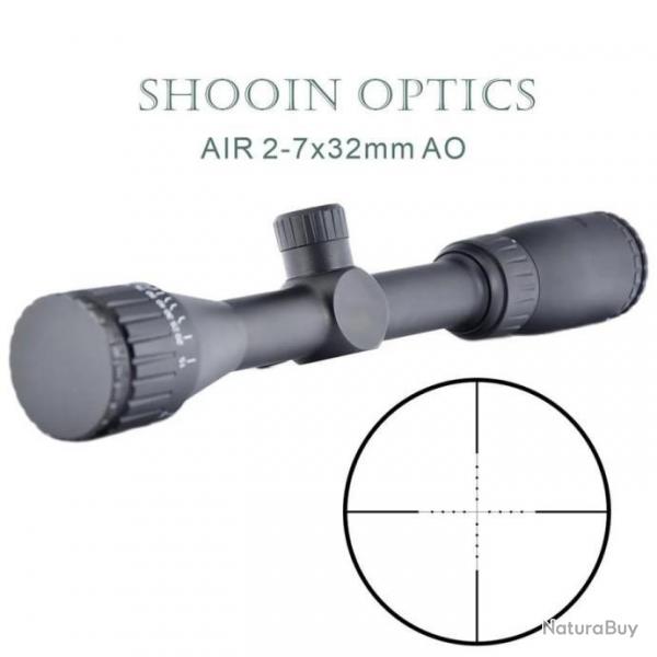 SHOOIN Optics Lunette de Vise 2-7X32 AO Tube 25.4MM -