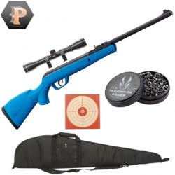 Carabine GAMO Delta Blue synthétique - 4.5mm - 7,5 joules + plombs + cibles + fourreau + lunette