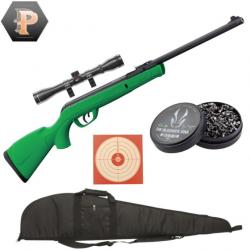 Carabine GAMO Delta Green synthétique - 4.5mm - 7,5 joules + plombs + cibles + fourreau + lunette