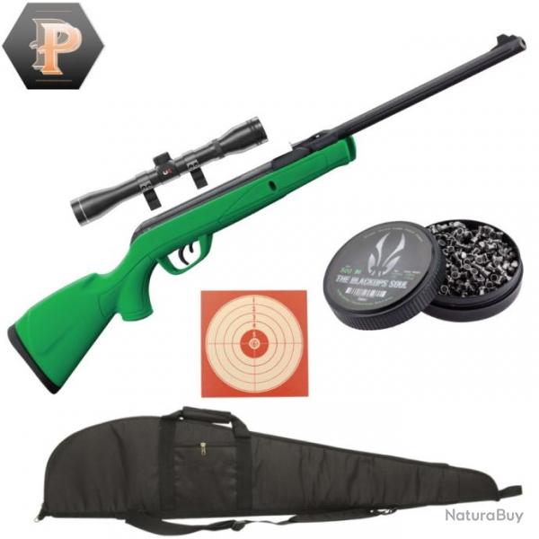 Carabine GAMO Delta Green synthtique - 4.5mm - 7,5 joules + plombs + cibles + fourreau + lunette