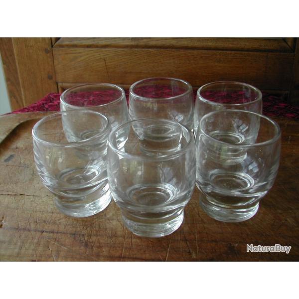 Lot 6 Anciens Verres  Vin de Bistrot Vintage Authentique Coin Bar Cave nologie