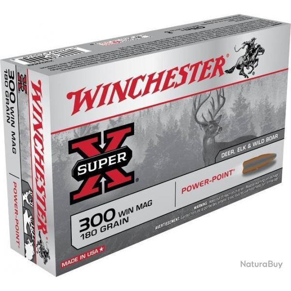 Munitions WINCHESTER power point 300win mag 11.6g 180gr par 60