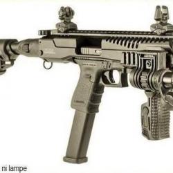 Kit conversion Crosse tactical FAB DEFENSE KPOS G2  crosse M4 pliante et visée, pour Glock 17/19,