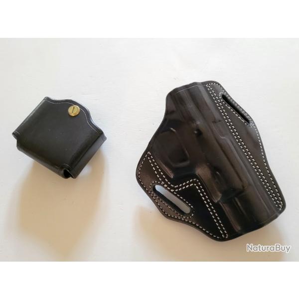 Etui JMC Holster pour CZ 75 B (pontet carr) + porte chargeur double - TBE