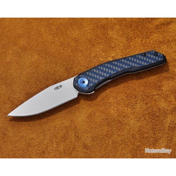 Couteau Zero Tolerance CPM-MagnaCut SW Manche Blue/Black CFiber & Titane FrameLock USA ZT0545BLUCF