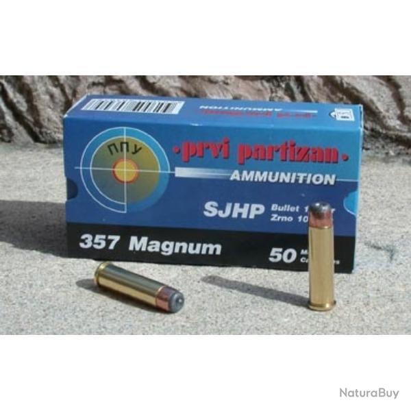 CARTOUCHES PARTIZAN CAL. .357 MAGNUM 158-GRS SJHP boite de 50 20 boites ( 1000 munitions )