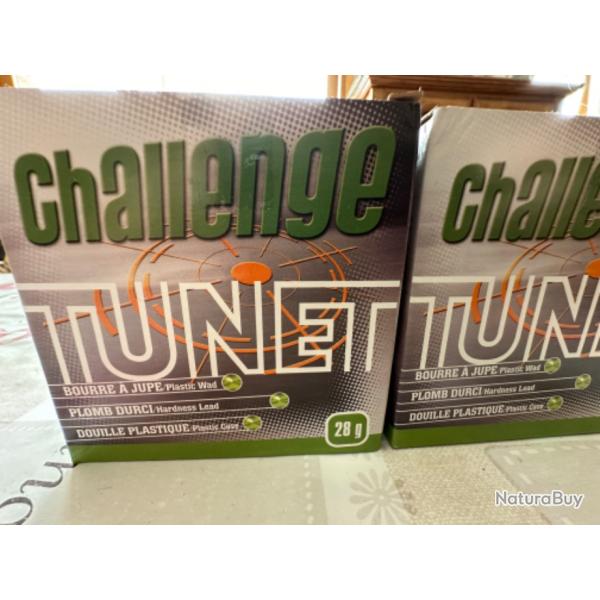 Cartouches Tunet challenge plomb de 7,5 en 28 gr bourr  jupe