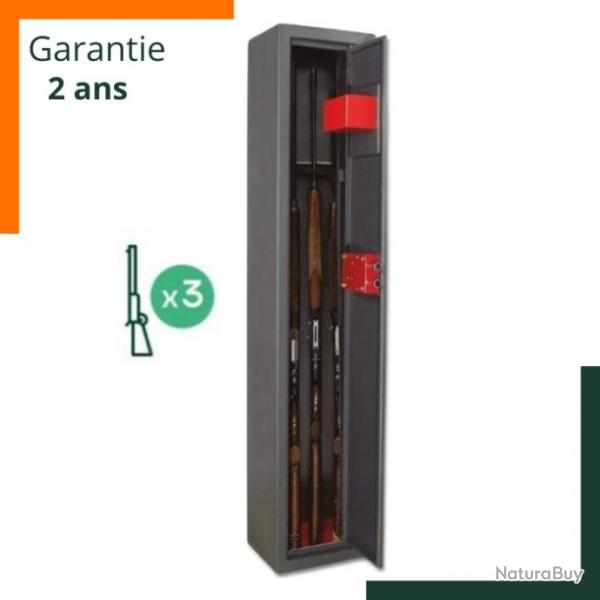 Armoire pour 3 fusils - Acier 2mm - Garantie 2 ans