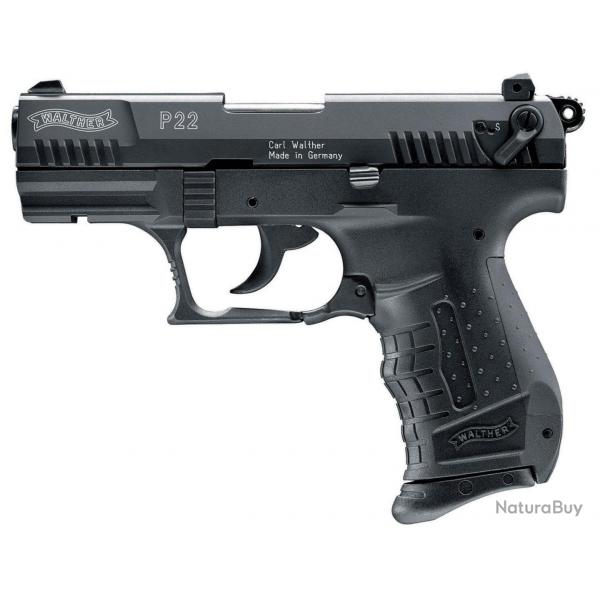 ( Pistolet 9 mm  blanc Walther P22 noir)Pistolet 9 mm  blanc Walther P22 noir