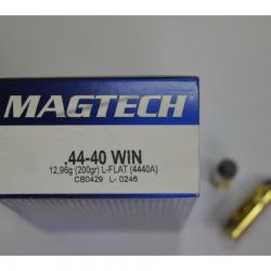 50 CARTOUCHES MAGTECH 44-40 WIN  200 GR L-FLAT 12.96 G NEUVES