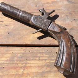 Ancien pistolet à coffre à percussion Collection Arme à Feu Ancienne Poudre Noire Louis Philippe