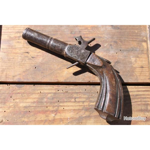 Ancien pistolet  coffre  percussion Collection Arme  Feu Ancienne Poudre Noire Louis Philippe