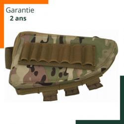 Cartouchière de crosse ACU 12 balles - Multipoches - Camouflage - Livraison gratuite et rapide