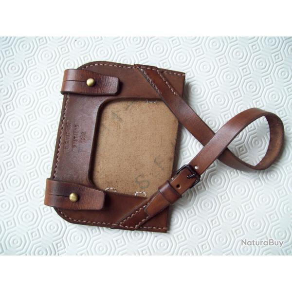militaria ww1 francais tui cuir pour pelle individuel modle 1879 poilu 14/18 tranche