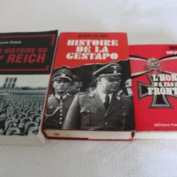 Lot 3 livres histoire 3eme Reich, Gestapo