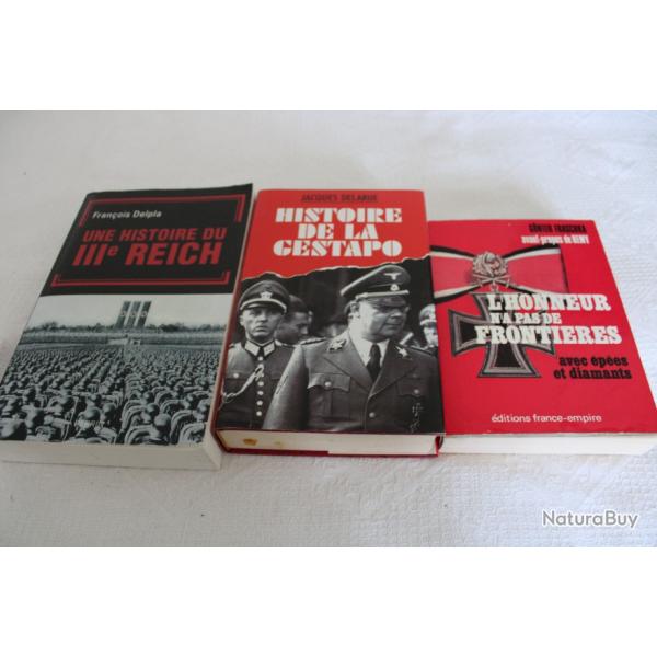 Lot 3 livres histoire 3eme Reich, Gestapo