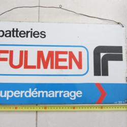 Plaque Tôle publicitaire batteries Fulmen 1960