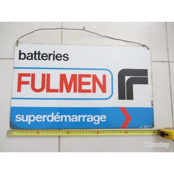 Plaque Tle publicitaire batteries Fulmen 1960