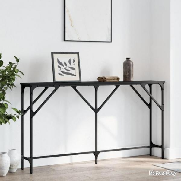 Table console noir 140x23x75 cm bois d'ingnierie