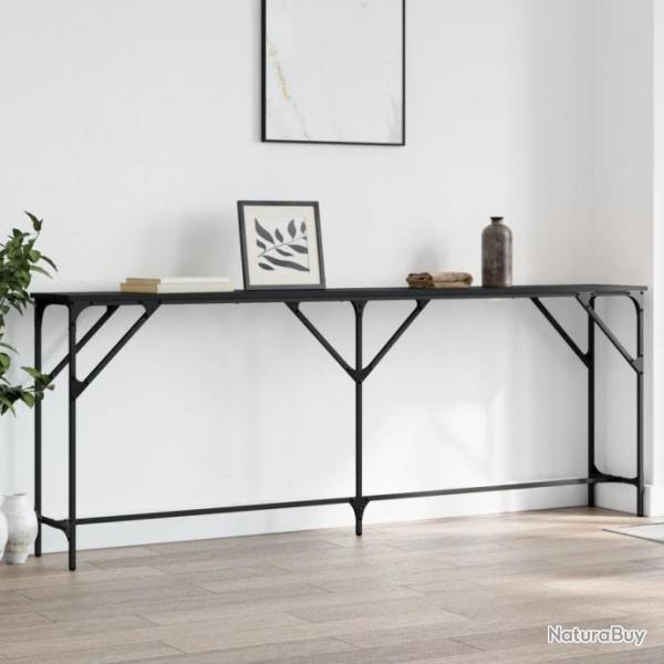 Table console noir 200x29x75 cm bois d'ingnierie