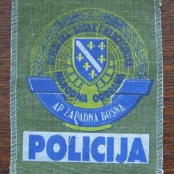 Insigne tissu de la Police de la province autonome de Bosnie occidentale - ex-Yougoslavie