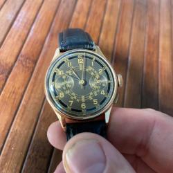 BELLE MONTRE CHRONOGRAPHE SUISSE MADE VINTAGE EN OR 1940-50  COLLECTOR