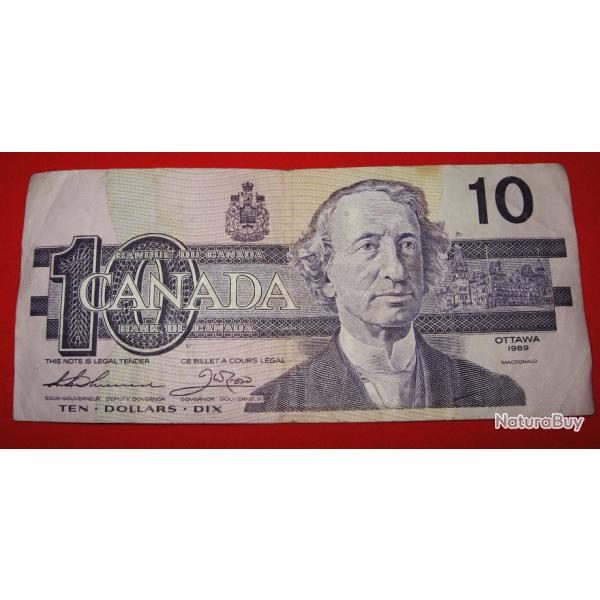 CANADA 10 dollars ottawa  1989 ttb